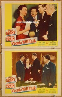 a366 PEOPLE WILL TALK 2 movie lobby cards '51 Cary Grant, Crain