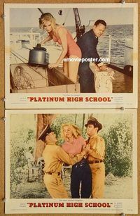 a368 PLATINUM HIGH SCHOOL 2 movie lobby cards '60 Terry Moore, Rooney