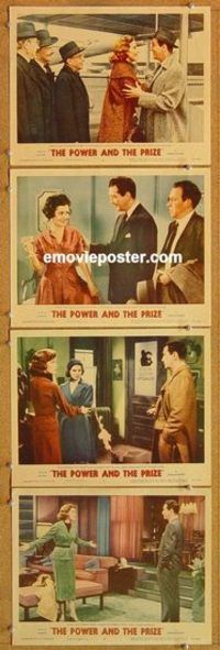 a600 POWER & THE PRIZE 4 movie lobby cards '56 Robert Taylor, Burl Ives