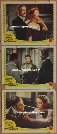 a528 RANDOM HARVEST 3 movie lobby cards '42 Ronald Colman, Greer Garson