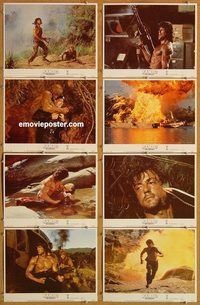 a149 RAMBO FIRST BLOOD 2 8 movie lobby cards '85 Sylvester Stallone