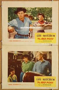 a373 RED PONY 2 movie lobby cards '49 Robert Mitchum, Myrna Loy