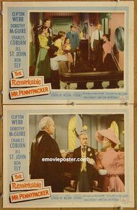 a374 REMARKABLE MR PENNYPACKER 2 movie lobby cards '59 Clifton Webb