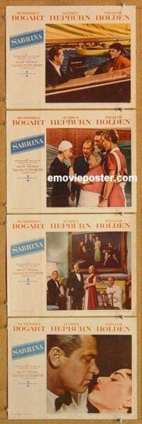 a603 SABRINA 4 movie lobby cards '54 Audrey Hepburn, Bogart, Holden