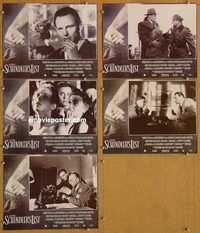 a638 SCHINDLER'S LIST 5 English movie lobby cards '93 Liam Neeson, Fiennes
