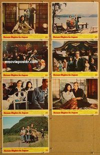 a808 SEVEN NIGHTS IN JAPAN 7 English movie lobby cards '76 Michael York