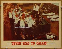 a989 SEVEN SEAS TO CALAIS movie lobby card #4 '62 crew mutiny!