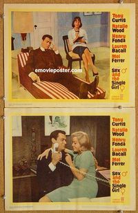 a382 SEX & THE SINGLE GIRL 2 movie lobby cards '65 Tony Curtis, Wood