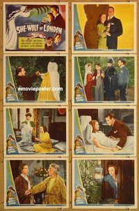 a159 SHE-WOLF OF LONDON 8 movie lobby cards '46 Universal horror!