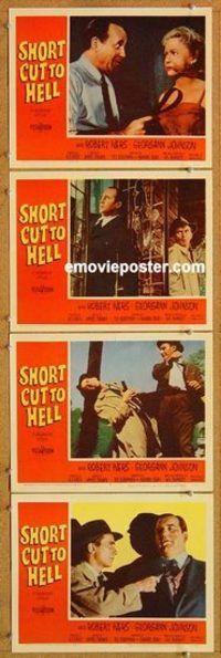 a605 SHORT CUT TO HELL 4 movie lobby cards '57 James Cagney directed!