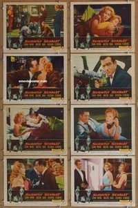 a162 SLIGHTLY SCARLET 8 movie lobby cards '56 James M. Cain, Payne
