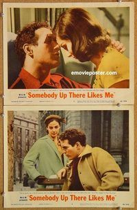 a389 SOMEBODY UP THERE LIKES ME 2 movie lobby cards '56 Paul Newman
