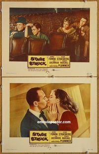 a392 STAGE STRUCK 2 movie lobby cards '58 Henry Fonda, Strasberg