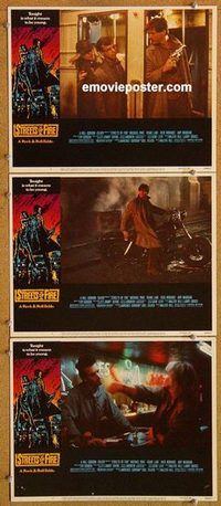 a538 STREETS OF FIRE 3 movie lobby cards '84 Walter Hill, rock & roll!