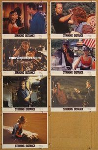 a813 STRIKING DISTANCE 7 movie lobby cards '93 Bruce Willis, Parker