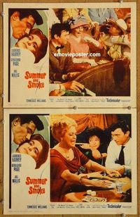 a398 SUMMER & SMOKE 2 movie lobby cards '61 L. Harvey, Geraldine Page