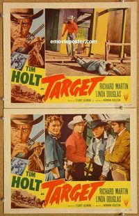 a402 TARGET 2 movie lobby cards '52 Tim Holt, cowboy western!