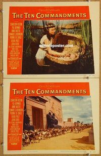 a404 TEN COMMANDMENTS 2 movie lobby cards '56 Cecil B. DeMille epic!