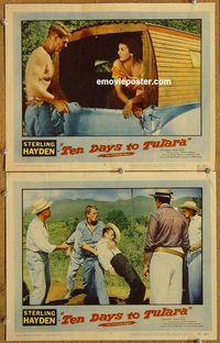 a406 TEN DAYS TO TULARA 2 movie lobby cards '58 Sterling Hayden