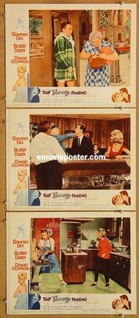 a546 THAT FUNNY FEELING 3 movie lobby cards '65 Sandra Dee, Darin