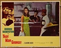 a994 THAT MAN GEORGE movie lobby card #7 '67 Hamilton, Claudine Auger