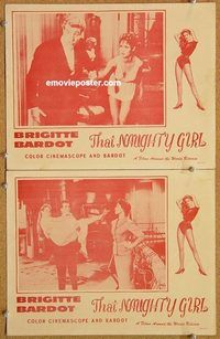 a409 THAT NAUGHTY GIRL 2 movie lobby cards '56 sexy Brigitte Bardot!