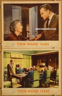 a410 THESE WILDER YEARS 2 movie lobby cards '56 Cagney, Stanwyck