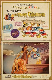 a413 THREE CABALLEROS 2 movie lobby cards R77 Donald Duck, Joe Carioca
