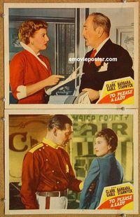 a415 TO PLEASE A LADY 2 movie lobby cards '50 Clark Gable, car racing!
