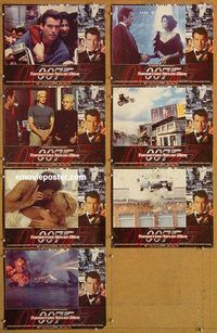 a818 TOMORROW NEVER DIES 7 movie lobby cards '97 Brosnan as James Bond!