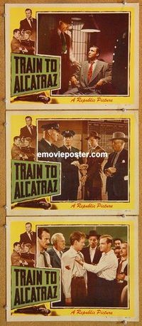 a552 TRAIN TO ALCATRAZ 3 movie lobby cards '48 Don 'Red' Barry