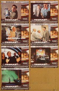 a822 TRUMAN SHOW 7 movie lobby cards '98 Jim Carrey, Peter Weir