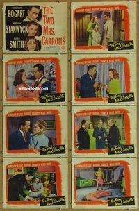 a182 TWO MRS CARROLLS 8 movie lobby cards '47 Humphrey Bogart, Stanwyck