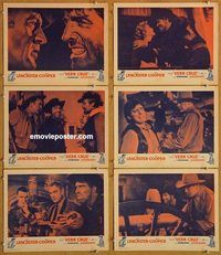 a713 VERA CRUZ 6 movie lobby cards '55 Gary Cooper, Burt Lancaster