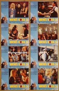 a190 WAYNE'S WORLD 2 8 English movie lobby cards '93 Mike Myers, Carvey