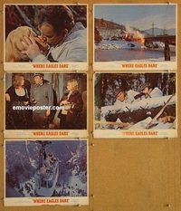a642 WHERE EAGLES DARE 5 movie lobby cards '68 Eastwood, Burton
