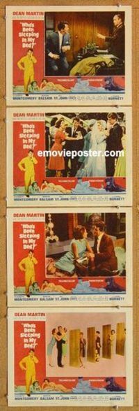 a613 WHO'S BEEN SLEEPING IN MY BED 4 movie lobby cards '63 Dean Martin