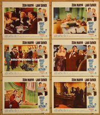 a717 WHO'S GOT THE ACTION 6 movie lobby cards '62 Martin, Lana Turner