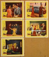 a644 WITNESS TO MURDER 5 movie lobby cards '54 Stanwyck, film noir