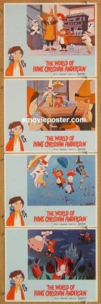 a615 WORLD OF HANS CHRISTIAN ANDERSEN 4 movie lobby cards '71 cartoon!