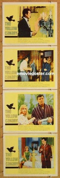 a616 YELLOW CANARY 4 movie lobby cards '63 Pat Boone, Barbara Eden