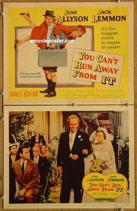 a434 YOU CAN'T RUN AWAY FROM IT 2 movie lobby cards '56 Lemmon, Allyson