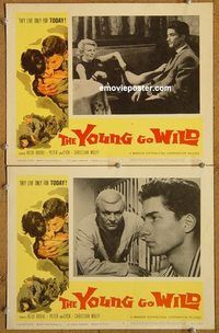 a436 YOUNG GO WILD 2 movie lobby cards '62 bad girls, teen sex!