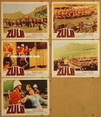 a645 ZULU 5 movie lobby cards '64 Stanley Baker, Michael Caine, Hawkins