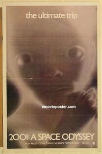c305 2001 A SPACE ODYSSEY one-sheet movie poster R71 Kubrick, Cinerama!