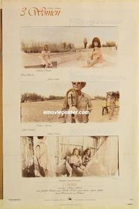 c307 3 WOMEN one-sheet movie poster '77 Robert Altman, Shelley Duvall