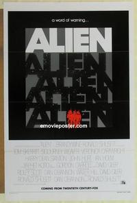 c318 ALIEN teaser 1sh '79 Ridley Scott classic, a word of warning, ultra rare!
