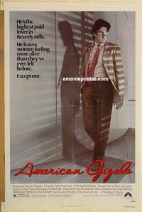 c321 AMERICAN GIGOLO one-sheet movie poster '80 Gere as male prostitute!