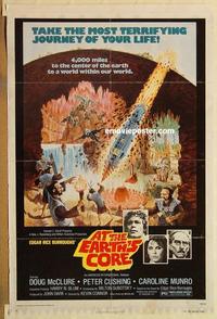 c332 AT THE EARTH'S CORE one-sheet movie poster '76 Peter Cushing, AIP