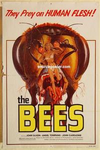 c342 BEES one-sheet movie poster '78 wild giant bee & sexy girl image!